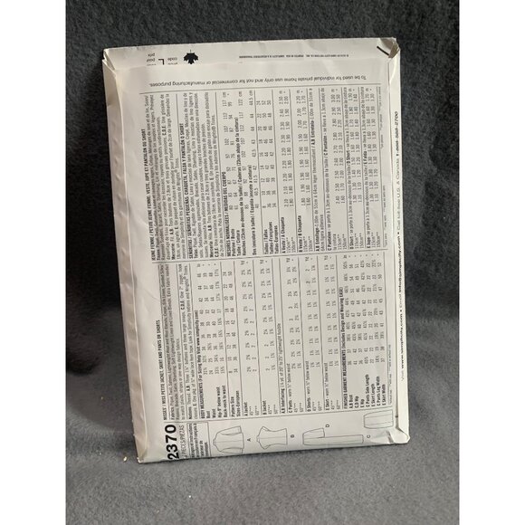 Simplicity 2370 Misses Jacket Shorts Shirt Pants Sewing Pattern Sizes 8-16 uncut - Picture 2 of 2